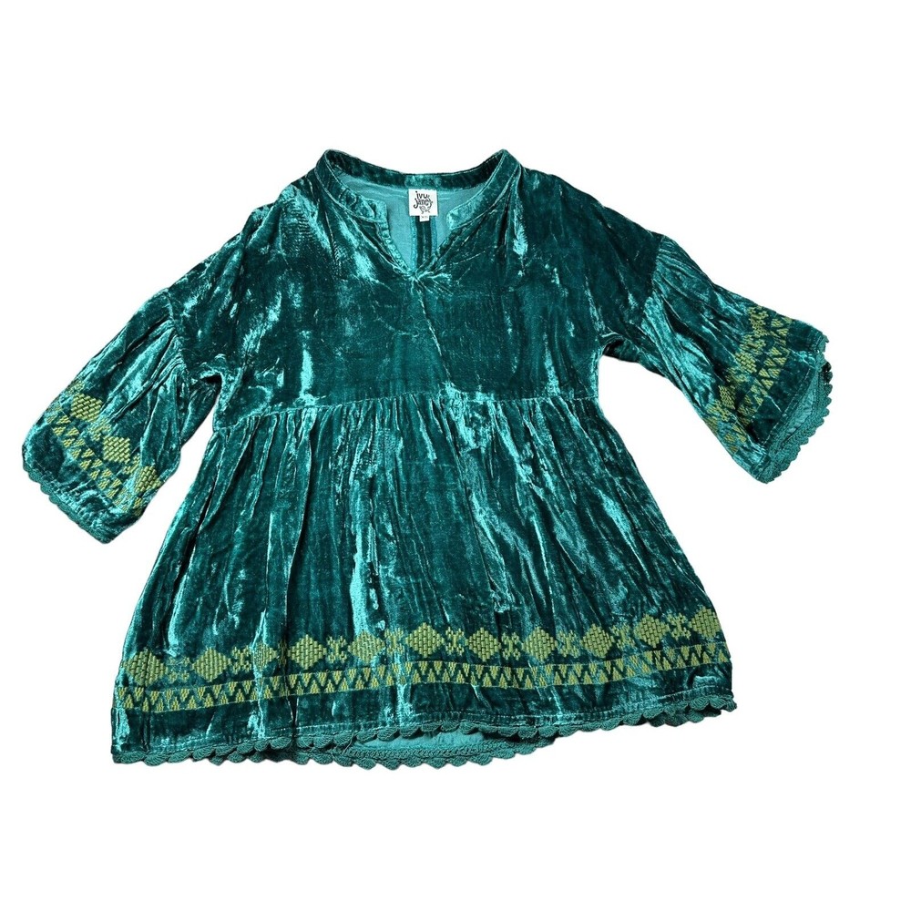 Ivy Jane Velvet Embroidered Teal Women’s Size XS NWOT Bell Sleeves